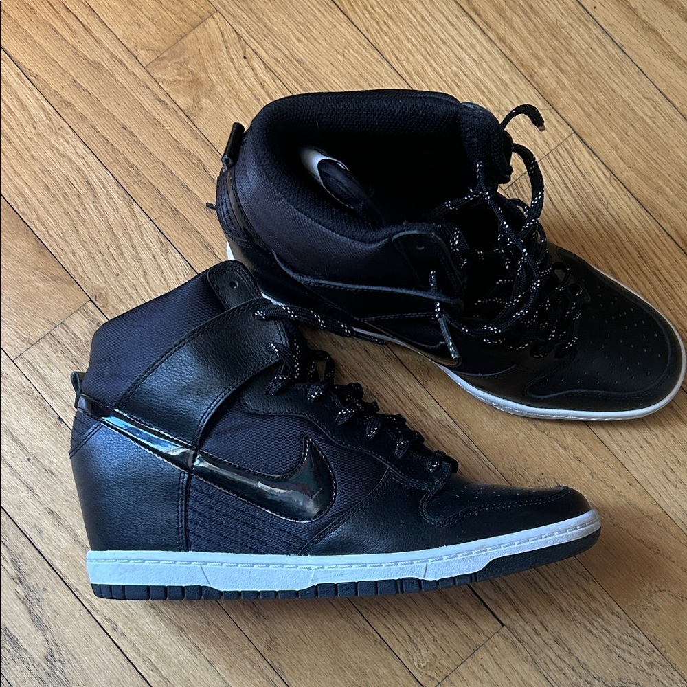 Nike Black and White Wedge Dunks